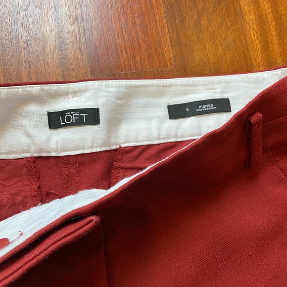 LOFT Berry Red "Marisa" Dress Pants, Size 6 - Picture 11 of 12